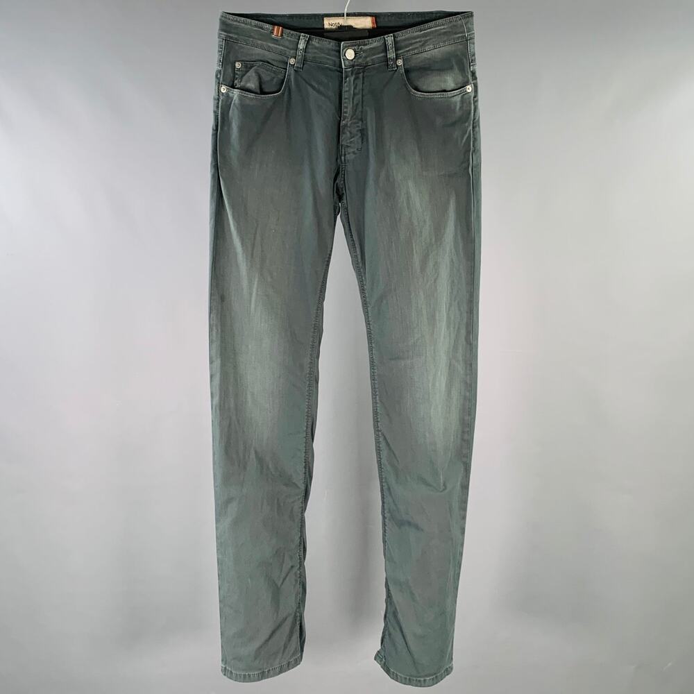NOTIFY Size 32 Grey Twill Cotton Blend Straight Five Pockets Jeans